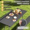 Folding Picnic Table Set with Metal Frame and All-Weather HDPE Tabletop, Umbrella Hole - 72" x 64" x 29" (L x W x H)